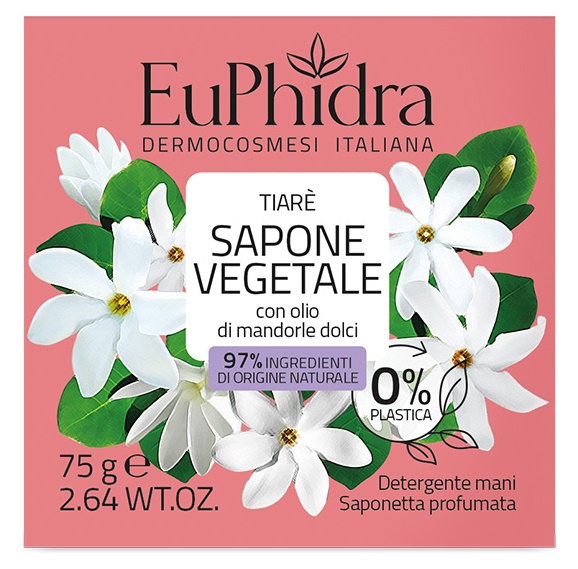 EUPHIDRA SAPONETTA VEGETALE TIARE' 75 G - Farmacia Artemisia di Montecuollo Dott. Angelo snc
