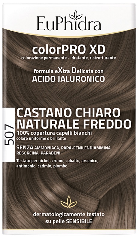 EUPHIDRA COLORPRO XD 507 CASTANO CHIARO NATURALE F COLORE + ATTIVANTE + BALSAMO + CUFFIA + GUANTI - Farmacia Artemisia di Montecuollo Dott. Angelo snc