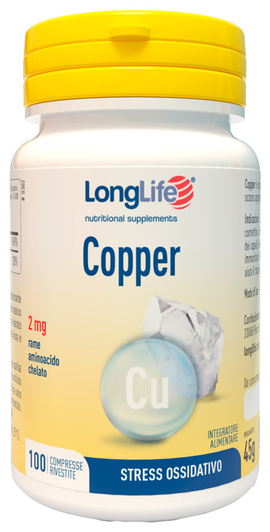 LONGLIFE COPPER 100 COMPRESSE RIVESTITE - Farmacia Artemisia di Montecuollo Dott. Angelo snc