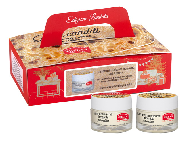 COFANETTO PANETTONE LABBRA 1 MASCHERA SCRUB LEVIGANTE 13 ML + 1 BALSAMO RIMPOLPANTE PROFUMATO 13 ML - Farmacia Artemisia di Montecuollo Dott. Angelo snc
