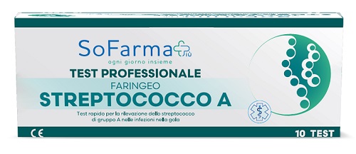 TEST RAPIDO FARINGEO STREPTO A SOFARMAPIU' RILEVAZIONE ANTIGENE STREPTOCOCCO A SU TAMPONE FARINGEO MEDIANTE IMMUNOCROMATOGRAFIA PROFESSIONALE 10 PEZZI - Farmacia Artemisia di Montecuollo Dott. Angelo snc
