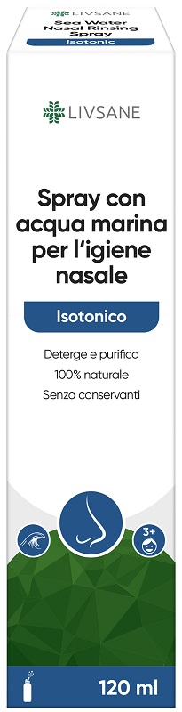SPRAY ISOTONICO CON ACQUA MARINA PER IGIENE NASALE LIVSANE 120 ML - Farmacia Artemisia di Montecuollo Dott. Angelo snc