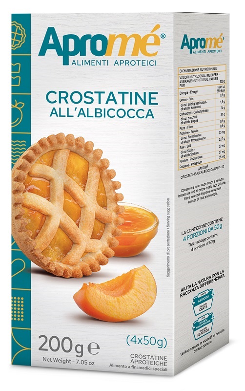 APROME' CROSTATINE ALBICOCCA 4 PEZZI DA 50 G - Farmacia Artemisia di Montecuollo Dott. Angelo snc