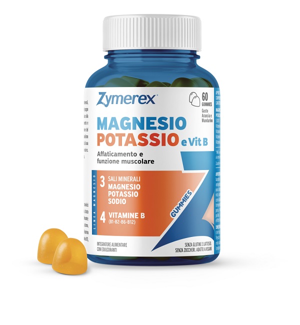 ZYMEREX MAGNESIO POTASSIO E VIT B 60 GUMMIES GUSTO ARANCIA E MANDARINO CON EDULCORANTI SENZA ZUCCHERI SENZA GLUTINE SENZA LATTOSIO - Farmacia Artemisia di Montecuollo Dott. Angelo snc