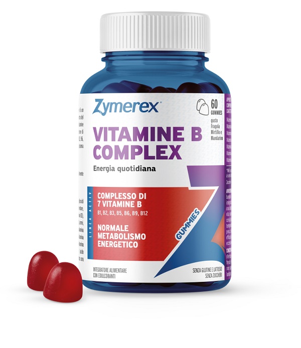 ZYMEREX VITAMINE B COMPLEX 60 GUMMIES GUSTO FRAGOLA MIRTILLO MANDARINO CON EDULCORANTI SENZA ZUCCHERI SENZA GLUTINE SENZA LATTOSIO - Farmacia Artemisia di Montecuollo Dott. Angelo snc