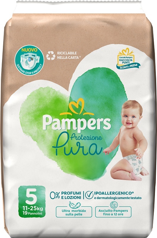 PAMPERS PROTEZIONE PURA JUNIOR PANNOLINI 19 PEZZI - Farmacia Artemisia di Montecuollo Dott. Angelo snc