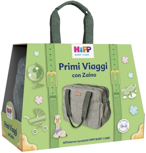 HIPP COFANETTO PRIMI VIAGGI LATTE IDRATANTE 350 ML + SHAMPOO DELICATO 200 ML + SALVIETTINE DELICATE&NUTRIENTI 48 PEZZI + BAGNO DELICATO 350 ML + ZAINO HIPP - Farmacia Artemisia di Montecuollo Dott. Angelo snc
