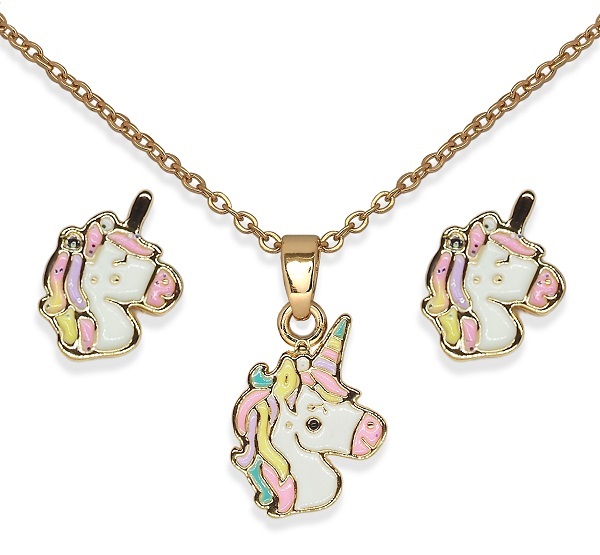BJS013 PARURE KING UNICORN GOLD PLATED - Farmacia Artemisia di Montecuollo Dott. Angelo snc