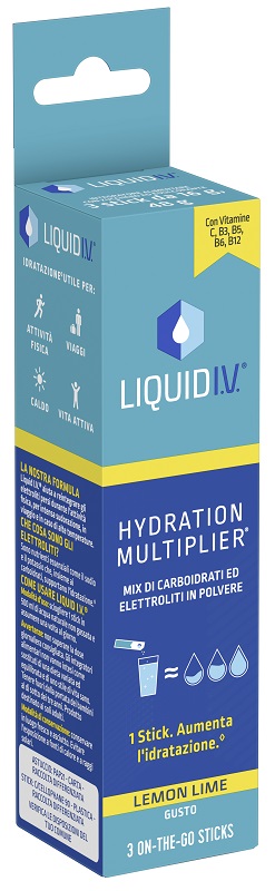 LIQUID IV HYDRATION MULTIPLIER LEMON LIME 3 ON-THE-GO STICKS DA 12 G - Farmacia Artemisia di Montecuollo Dott. Angelo snc
