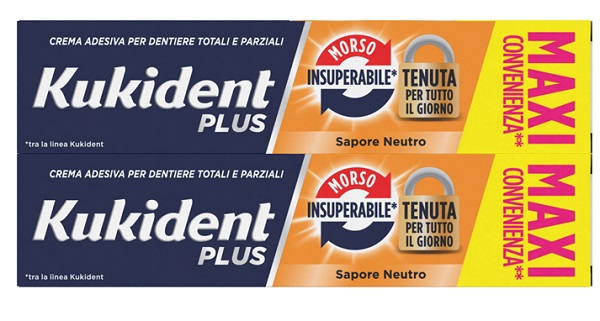 KUKIDENT BIPACCO MORSO INSUPERABILE CREMA ADESIVA DENTIERE 57 G X 2 - Farmacia Artemisia di Montecuollo Dott. Angelo snc