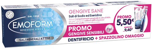 EMOFORM GENGIVE SANE DENTIFRICIO 100 ML + SPAZZOLINO EXTRA MORBIDO IN OMAGGIO - Farmacia Artemisia di Montecuollo Dott. Angelo snc