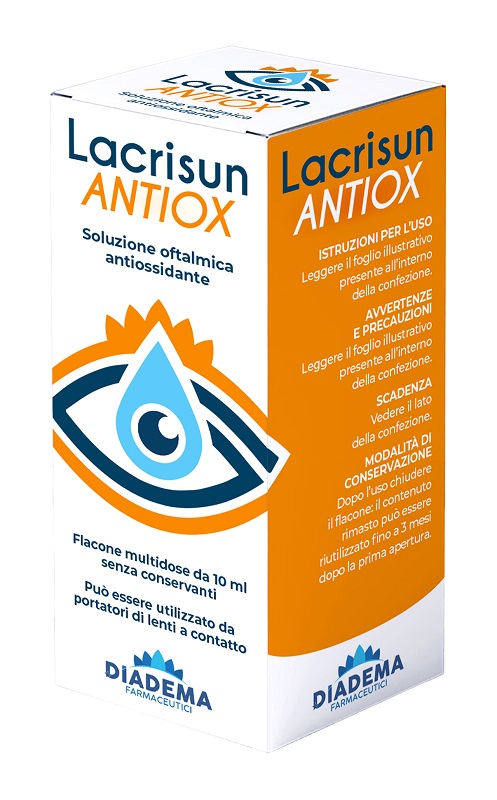 LACRISUN ANTIOX SOLUZIONE OFTALMICA ANTIOSSIDANTE OCCHI FLACONE MULTIDOSE 10 ML - Farmacia Artemisia di Montecuollo Dott. Angelo snc