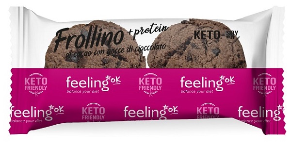 FEELING OK +PROTEIN FROLLINO AL CACAO CON GOCCE DI CIOCCOLATO 50 G - Farmacia Artemisia di Montecuollo Dott. Angelo snc