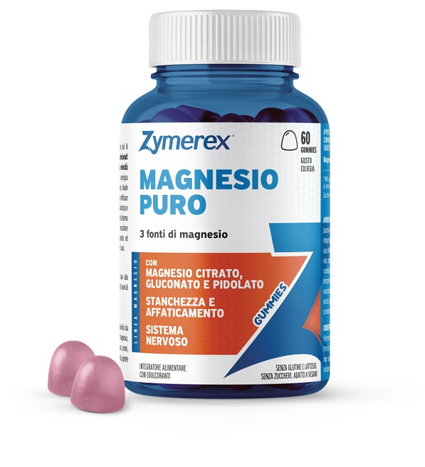 ZYMEREX MAGNESIO PURO 60 GUMMIES GUSTO CILIEGIA CON EDULCORANTI SENZA ZUCCHERI SENZA GLUTINE SENZA LATTOSIO - Farmacia Artemisia di Montecuollo Dott. Angelo snc