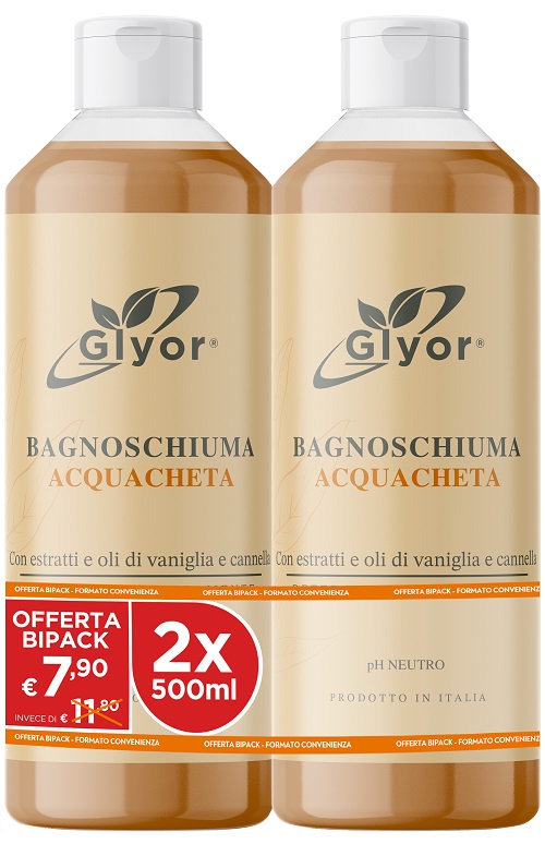 GLYOR BAGNOSCHIUMA BIPACK ACQUACHETA 500 + 500 ML - Farmacia Artemisia di Montecuollo Dott. Angelo snc
