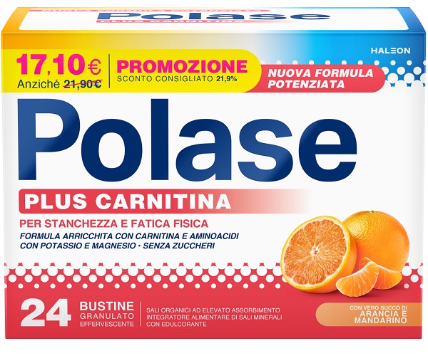 POLASE PLUS CARNITINA PROMO 24 BUSTINE GRANULATO EFFERVESCENTE DA 6,8 G - Farmacia Artemisia di Montecuollo Dott. Angelo snc