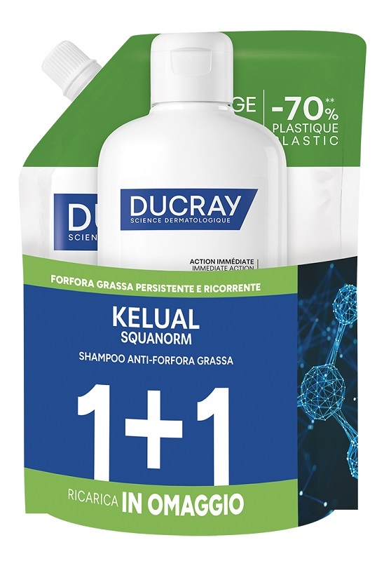 KELUAL SQUANORM KIT FORFORA GRASSA 400 ML 1+1 RICARICA IN OMAGGIO - Farmacia Artemisia di Montecuollo Dott. Angelo snc