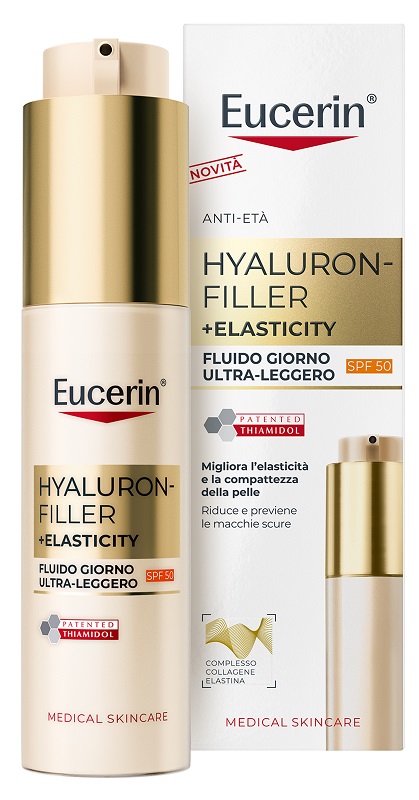 EUCERIN HYALURON FILLER + ELASTICITY FLUIDO GIORNO ULTRA LEGGERO SPF50 50 ML - Farmacia Artemisia di Montecuollo Dott. Angelo snc