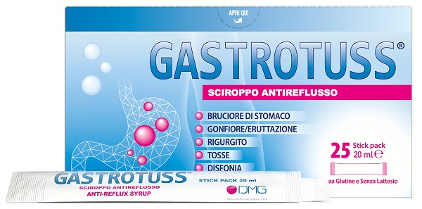 GASTROTUSS 25 STICK PACK DA 20 ML SCIROPPO ANTIREFLUSSO - Farmacia Artemisia di Montecuollo Dott. Angelo snc