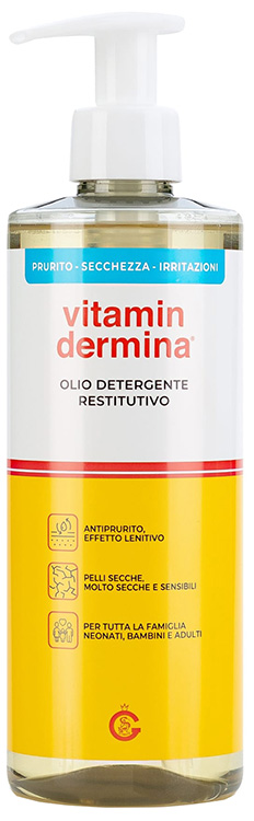 VITAMINDERMINA OLIO DETERGENTE RESTITUTIVO 500 ML PREZZO SPECIALE - Farmacia Artemisia di Montecuollo Dott. Angelo snc