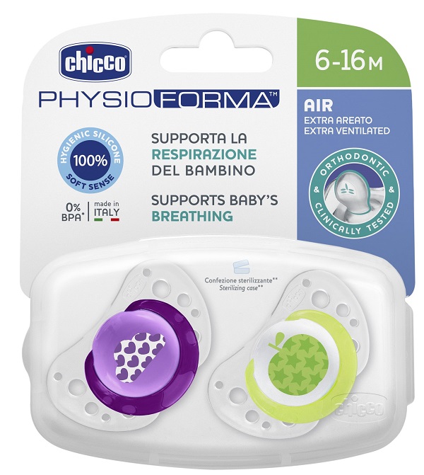 CHICCO SUCCHIETTO AIR GIRL IN SILICONE 6-16 MESI 2 PEZZI - Farmacia Artemisia di Montecuollo Dott. Angelo snc