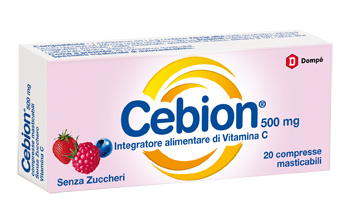 CEBION MASTICABILE SENZA ZUCCHERO VITAMINA C 500 MG 20 COMPRESSE - Farmacia Artemisia di Montecuollo Dott. Angelo snc