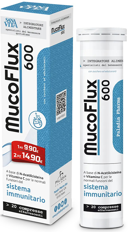 SANAVITA MUCOFLUX 600 20 CAPSULE EFFERVESCENTI - Farmacia Artemisia di Montecuollo Dott. Angelo snc