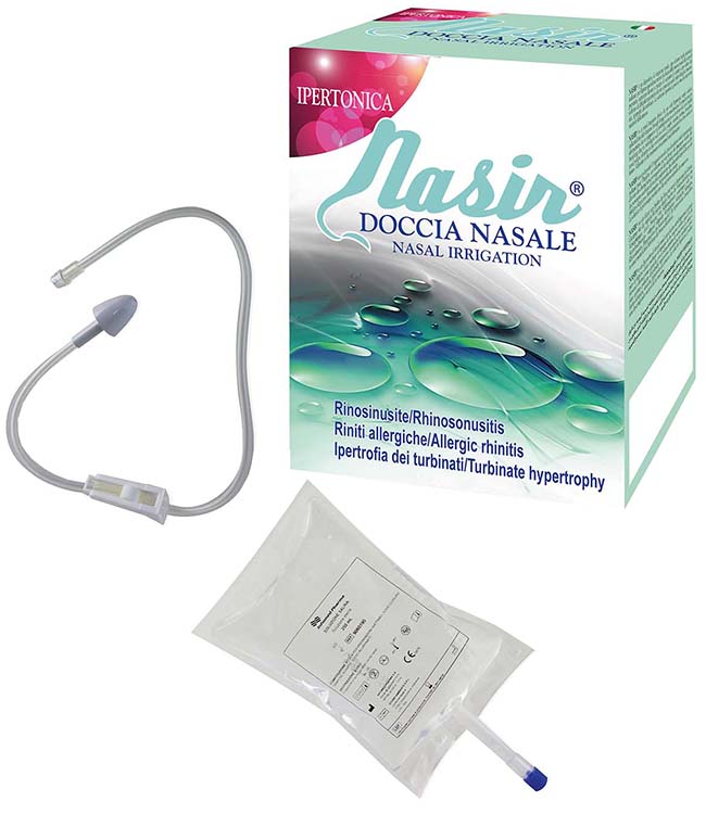 NASIR DOCCIA NASALE 2 SACCHE 250 ML ISOTONICA + 1 DEFLUSSORE - Farmacia Artemisia di Montecuollo Dott. Angelo snc