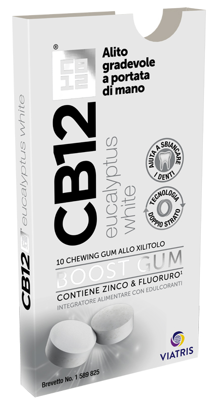 CB12 BOOST EUCALYPTUS WHITE 10 CHEWING GUM - Farmacia Artemisia di Montecuollo Dott. Angelo snc