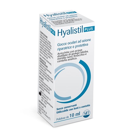 GOCCE OCULARI HYALISTIL PLUS ACIDO IALURONICO 0,4% ACQUA DISTILLATA DI GINKGO BILOBA + MIRTILLO NERO + FINOCCHIO + CENTELLA ASIATICA 10 ML - Farmacia Artemisia di Montecuollo Dott. Angelo snc
