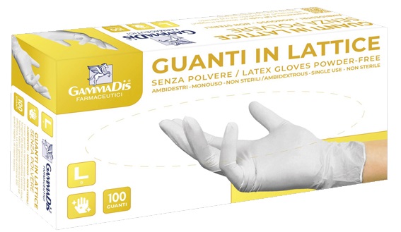GUANTI LATTICE CON POLVERE MEDIUM 100 PEZZI GAMMADIS - Farmacia Artemisia di Montecuollo Dott. Angelo snc