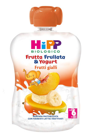 HIPP BIO FRUTTA FRULLATA YOGURT FRUTTI GIALLI 90 G - Farmacia Artemisia di Montecuollo Dott. Angelo snc