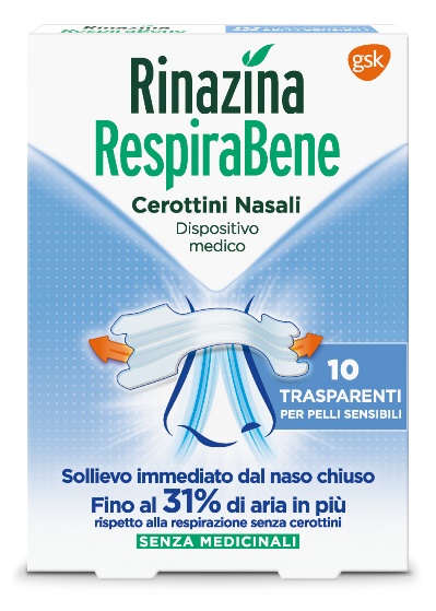 RINAZINA RESPIRABENE CEROTTI NASALI TRASPARENTI CARTON 10 PEZZI - Farmacia Artemisia di Montecuollo Dott. Angelo snc