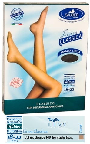 SAUBER CLASSICO COLLANT 140 DENARI MAGLIA LISCIA CAMEL 3 - Farmacia Artemisia di Montecuollo Dott. Angelo snc