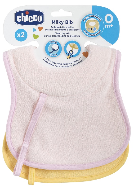 CHICCO BAVAGLINE 0M+ 2PZ ROSA - Farmacia Artemisia di Montecuollo Dott. Angelo snc
