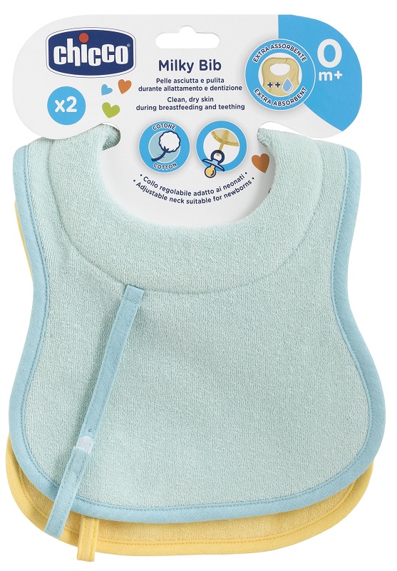 CHICCO BAVAGLINE 0M+ 2PZ AZZURRO - Farmacia Artemisia di Montecuollo Dott. Angelo snc