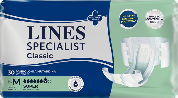 PANNOLONE A MUTANDA LINES SPECIALIST CLASSIC SUPER MM 30 PEZZI - Farmacia Artemisia di Montecuollo Dott. Angelo snc