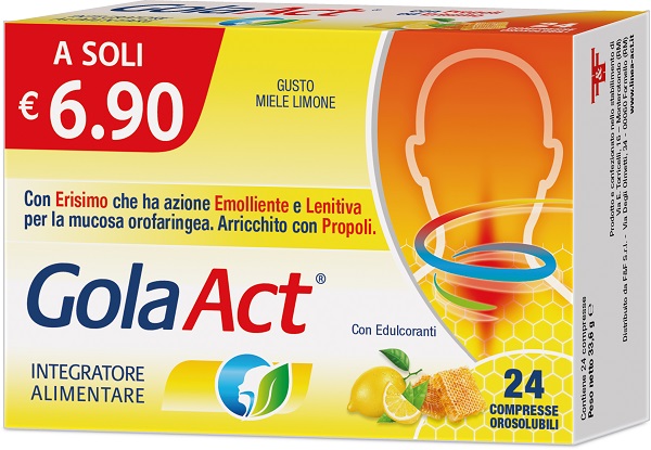 GOLA ACT MIELE E LIMONE 24 COMPRESSE OROSOLUBILI - Farmacia Artemisia di Montecuollo Dott. Angelo snc