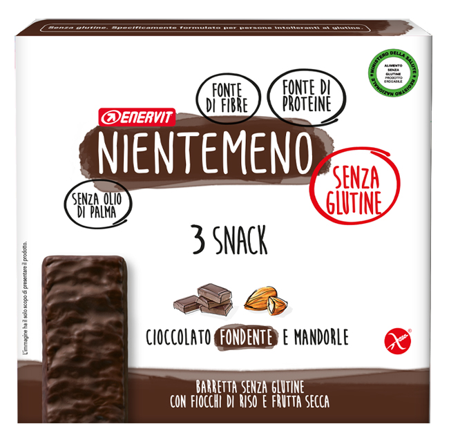 NIENTEMENO BAR FONDENTE MANDORLE 3 X 33 G - Farmacia Artemisia di Montecuollo Dott. Angelo snc