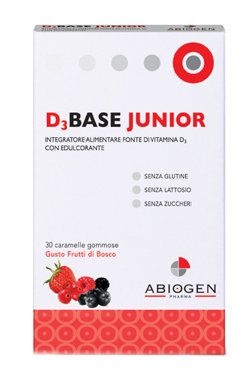 D3BASE JUNIOR 30 CARAMELLE GOMMOSE FRUTTI DI BOSCO - Farmacia Artemisia di Montecuollo Dott. Angelo snc