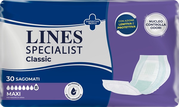 PANNOLONE PER INCONTINENZA LINES SPECIAL CLASSIC SAGOMATO MAXI 30 PEZZI - Farmacia Artemisia di Montecuollo Dott. Angelo snc