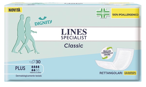 PANNOLONE LINES SPECIALIST CLASSIC RETTANGOLARE CON BARRIERA CONTROL 30 PEZZI - Farmacia Artemisia di Montecuollo Dott. Angelo snc