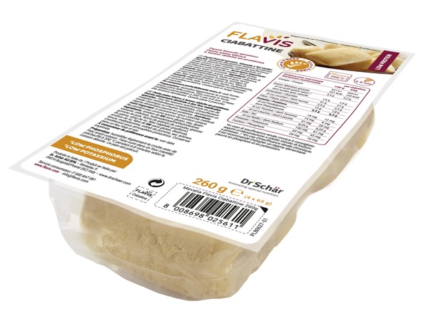 FLAVIS CIABATTINE PANINI BIANCHI APROTEICI 4 PEZZI DA 65 G - Farmacia Artemisia di Montecuollo Dott. Angelo snc