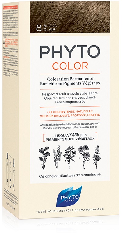 PHYTOCOLOR 8 BIONDO CHIARO 1 LATTE + 1 CREMA + 1 MASCHERA + 1 PAIO DI GUANTI - Farmacia Artemisia di Montecuollo Dott. Angelo snc