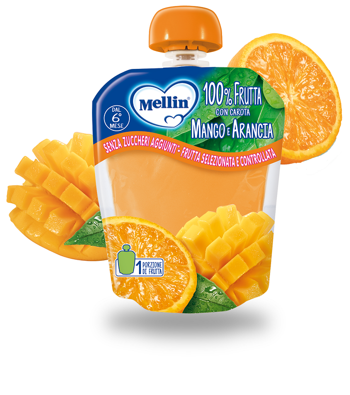 MELLIN POUCH ARANCIA MANGO 90 G - Farmacia Artemisia di Montecuollo Dott. Angelo snc