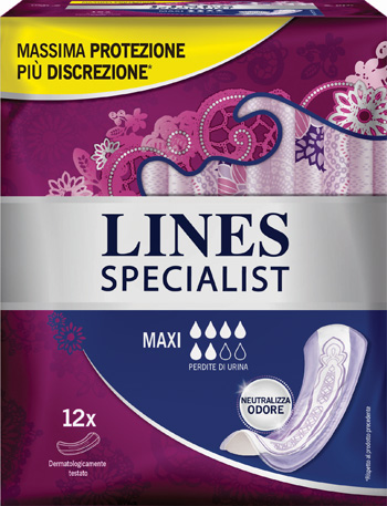 LINES SPECIALIST PANNOLONE MAXI FARMA 12 PEZZI - Farmacia Artemisia di Montecuollo Dott. Angelo snc