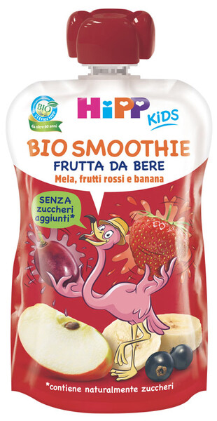 HIPP BIO SMOOTHIES MELA/BAN/FRUTTI ROSSI 120 ML - Farmacia Artemisia di Montecuollo Dott. Angelo snc