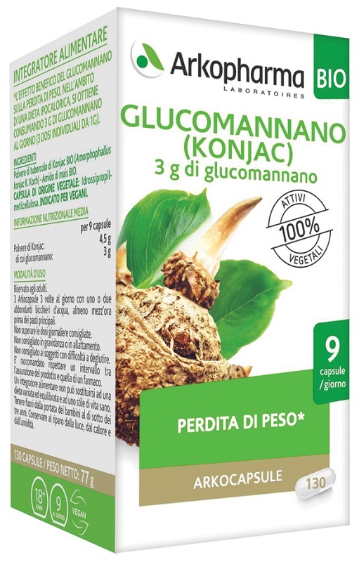 ARKO CAPSULE GLUCOMANNANO BIO 130 CAPSULE - Farmacia Artemisia di Montecuollo Dott. Angelo snc