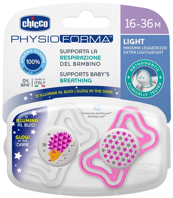 CHICCO SUCCHIETTO LIGHT LUM SILICONE 16-36 MESI 2 PEZZI - Farmacia Artemisia di Montecuollo Dott. Angelo snc