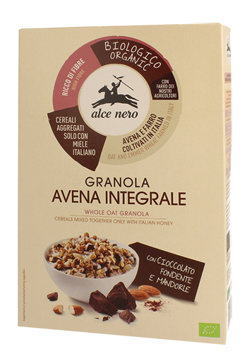 GRANOLA AVENA INTEGRALE CON CIOCCOLATO FONDENTE E MANDORLE 300 G - Farmacia Artemisia di Montecuollo Dott. Angelo snc